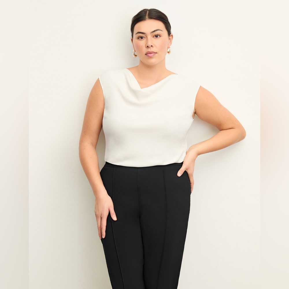 MM Lafleur The Nora Draped Boatneck Top Eco Soft Wave white Size XL